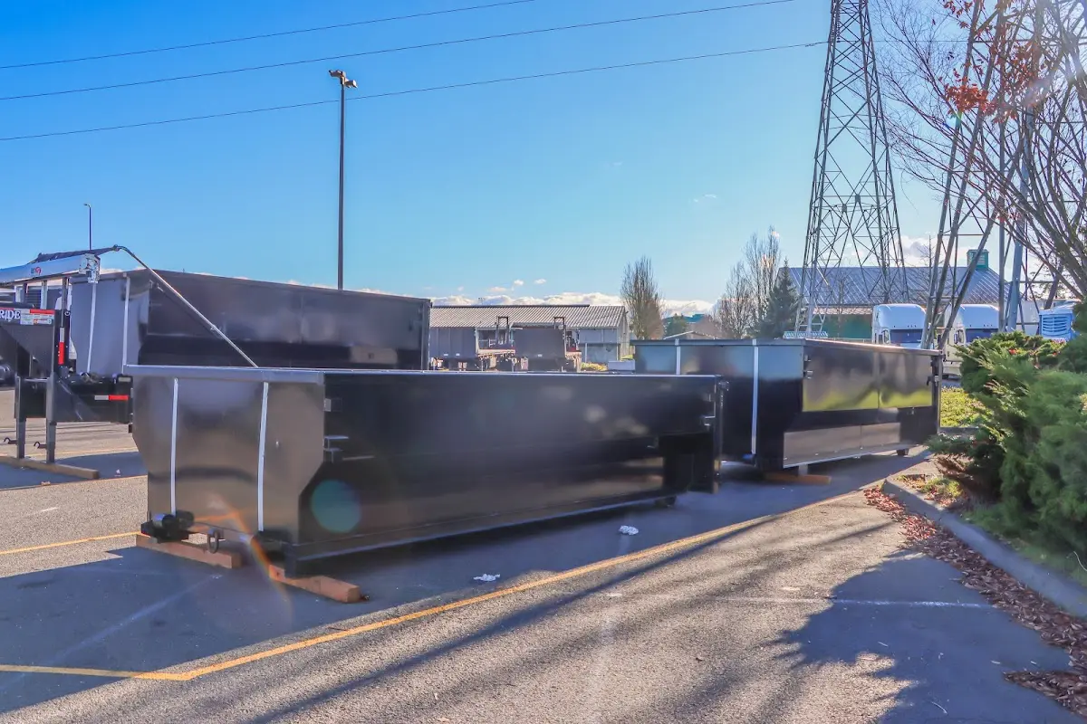 Roll-off dumpster ready for waste disposal at job site for 12 Yard Dumpster Rental in Ocean
